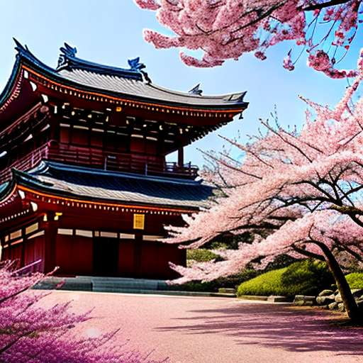 Cherry Blossom Shinto Shrine Midjourney Prompt - Socialdraft