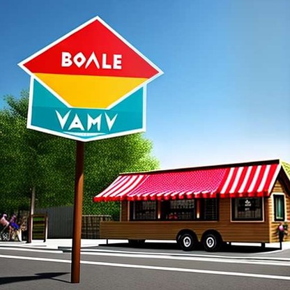 Food Truck A-Frame Sign Midjourney Prompt - Customizable Signage for Your Business - Socialdraft