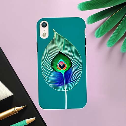 Peacock Feather Phone Case - Pastel Midjourney Prompt - Socialdraft