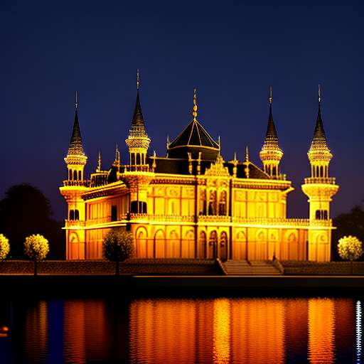 Nighttime Palace Midjourney Prompt - Unique Customizable Text-to-Image Art - Socialdraft