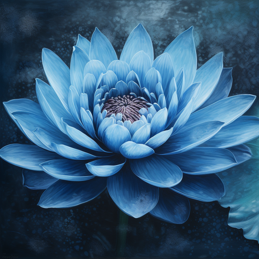 "Blue Lotus Meditation" - Customizable Midjourney Prompt for Text-to-Image Oil Painting Creation