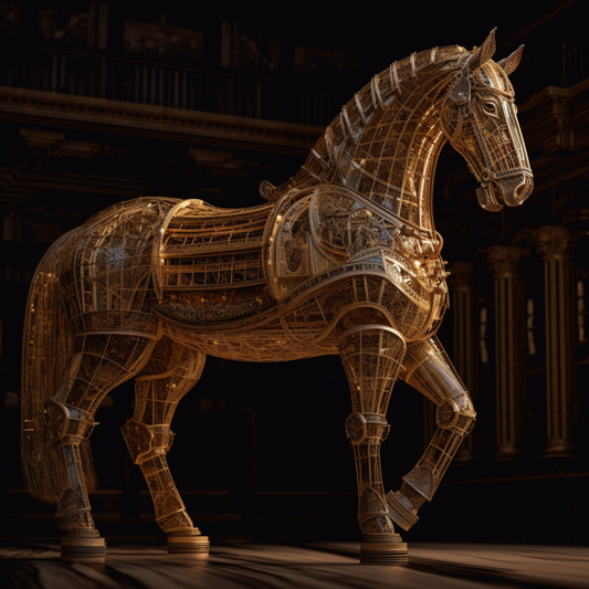 Greek History Trojan Horse Portrait Midjourney Prompt