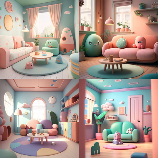 Interior In The Style Of A Cute 3d Render - Socialdraft