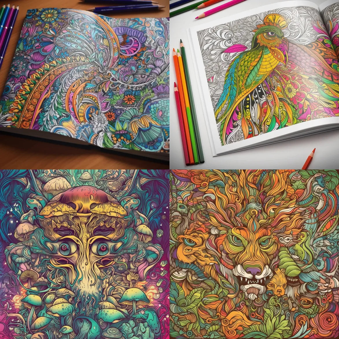 Surreal Paintings Coloring Book for Adults: Trippy Coloring Book