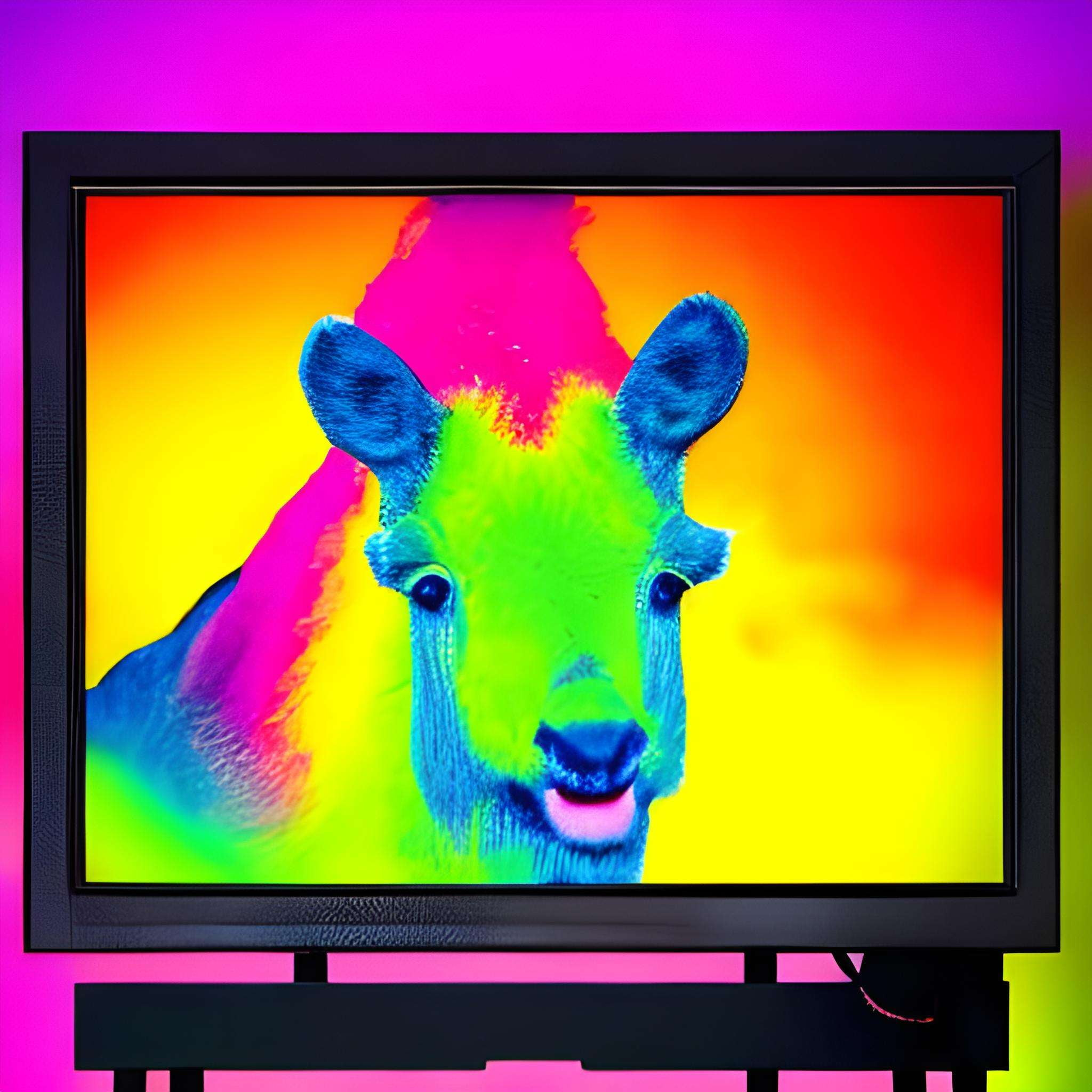 1980s Static Tv Screen Animals Retro Pop Art - Socialdraft