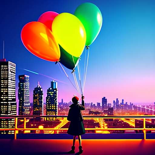 "Neon Balloon Cartoon Art" Midjourney Prompt - Customizable Text-to-Image Model - Socialdraft