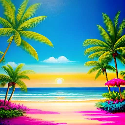 Beachy Sticker Midjourney: Create Your Own Tropical Paradise - Socialdraft