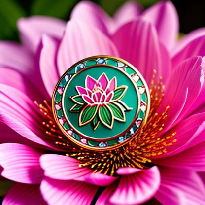 Peony Enamel Pin Midjourney Prompt - Create Your Own Unique Enamel Pin - Socialdraft