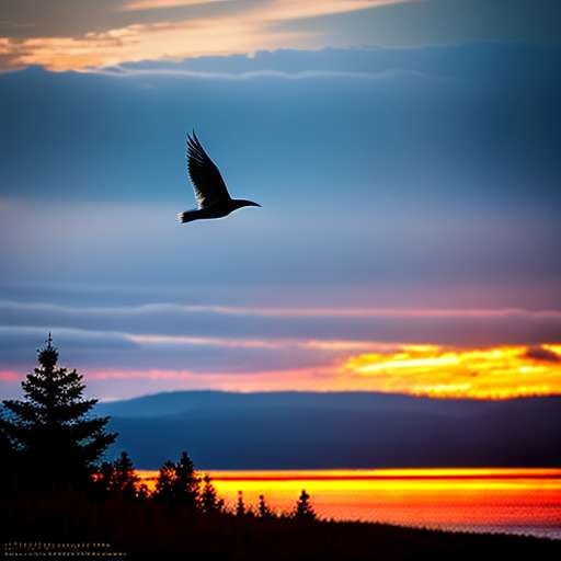 Majestic Bird Sunset Midjourney Prompt - Socialdraft