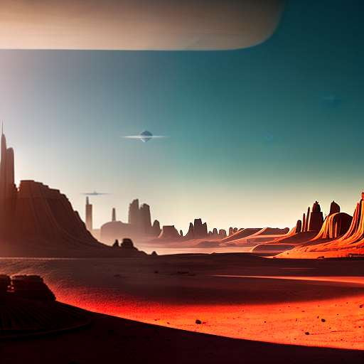 Futuristic Mars Colony Landscape Midjourney Prompt - Customizable AI-Generated Art - Socialdraft