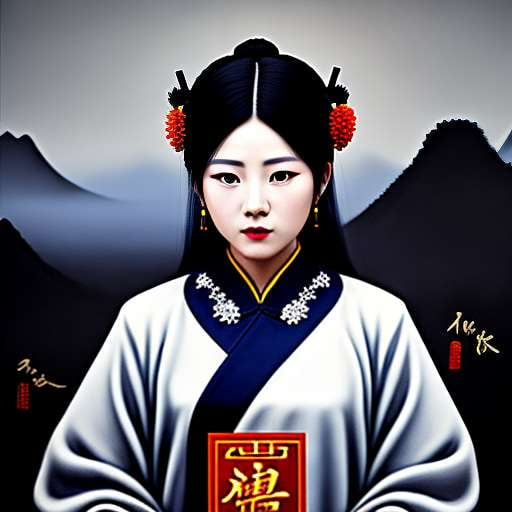 Chinese Art Portrait Midjourney Prompt - Socialdraft