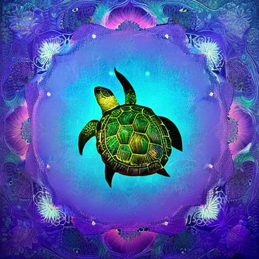 Sea Turtle Mandala Midjourney Prompt - Text-to-Image Artistic Creation - Socialdraft