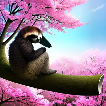 Cherry Blossom Sloth Midjourney Prompt - Socialdraft
