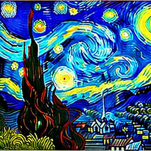 "Starry Night River" Midjourney Image Prompt - Customizable Art Creation - Socialdraft