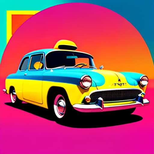 Colorful Cab Midjourney Prompt - Socialdraft