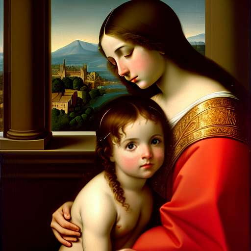 "Divine Family Portraits: The Virgin and Child with St. Anne Midjourney Prompt" - Socialdraft
