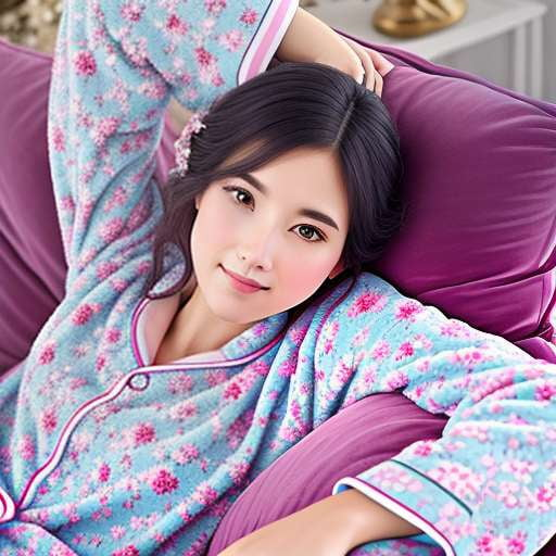 Floral Fleece Pajamas Midjourney Generator - Customizable & Cozy Design - Socialdraft
