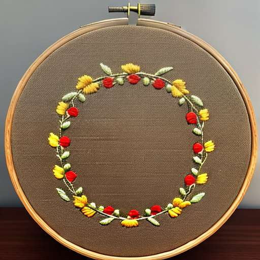 Vintage Embroidered Hoop Wall Art Midjourney Prompt - Customizable and Unique Creation - Socialdraft
