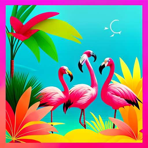Flamingo Family Customizable Midjourney Prompt - Socialdraft