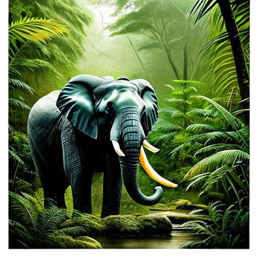 "Customizable Elephant in Rainforest" Midjourney Prompt for Image Creation - Socialdraft