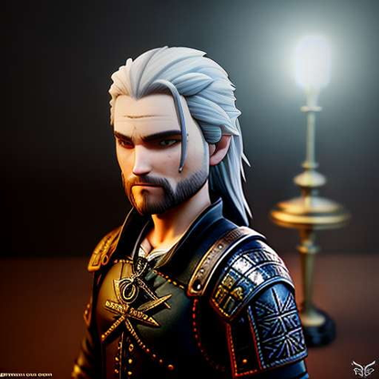 Midjourney Chibi 3D Avatar of Geralt and Friends from The Witcher 3: Wild Hunt - Socialdraft