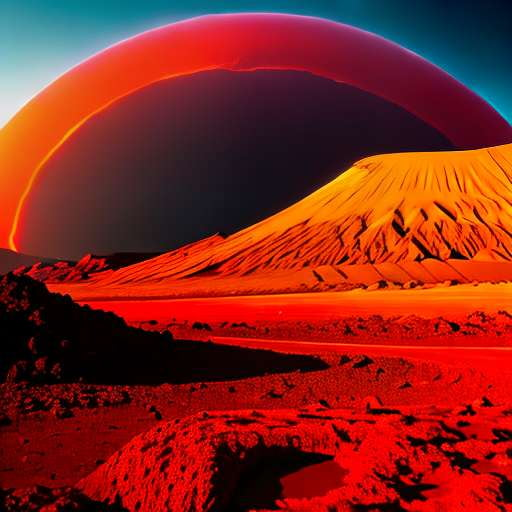 "Majestic Martian Volcano" Customizable Midjourney Prompt - Socialdraft