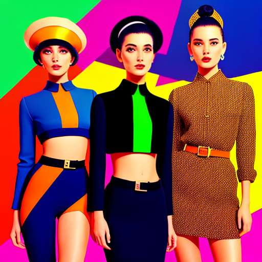 Technicolor Fashion Illustration Midjourney Template - Socialdraft