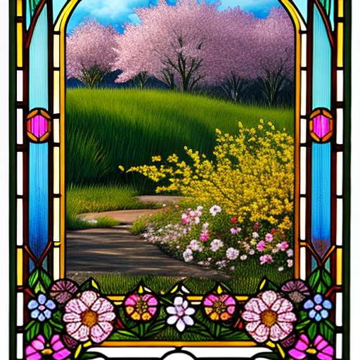 Spring Garden Stained Glass Midjourney Prompt for Unique DIY Art - Socialdraft