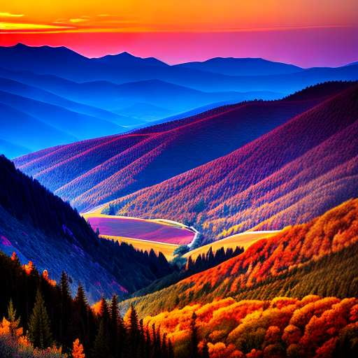 Sunset Mountains Stained Glass Midjourney Prompt - Socialdraft