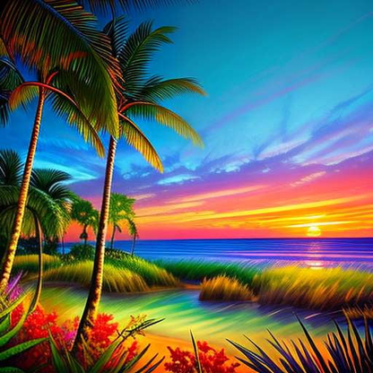 Tropical Twilight Midjourney Scenery Prompt - Socialdraft