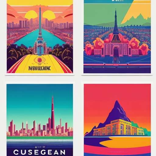 Travel the World: Customizable Colorful Posters for Your Next Adventure - Socialdraft