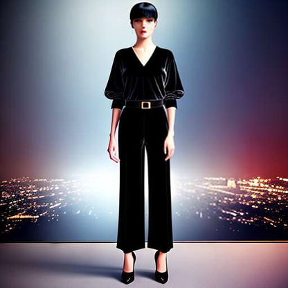 Velvet Wide-Leg Pants Midjourney Creation for Fashion Inspiration - Socialdraft