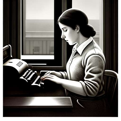 Vintage Typewriter Portrait Midjourney Prompt - Socialdraft