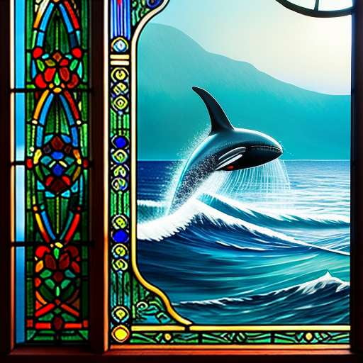 Whale Stained Glass Midjourney Prompt: Create a Stunning Ocean Scene - Socialdraft