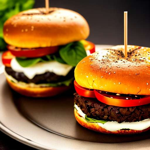 BurgerMidjourney- Caprese Pretzel Bun Burger in Mouth-watering Detail - Socialdraft