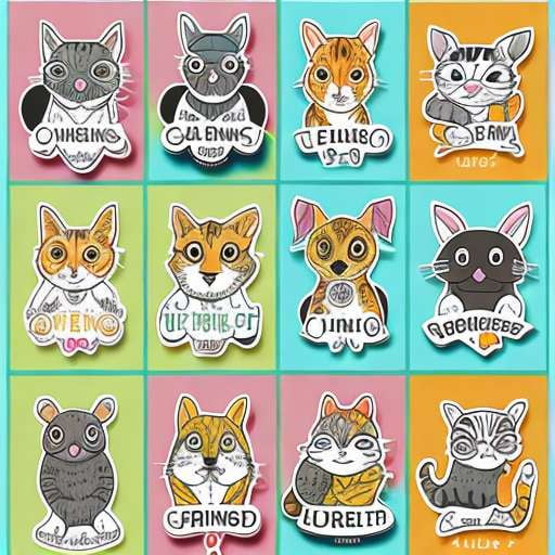 Set character animal in various poses cute Vector Image