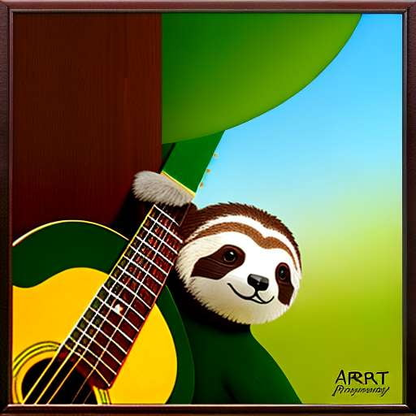 Sloth Guitarist Midjourney Prompt - Socialdraft