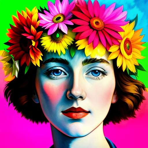 Bright Flower Crown Midjourney Image Prompt – Create Your Own Floral Masterpiece - Socialdraft