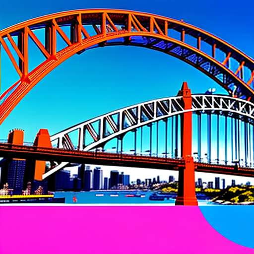 Pop Art Harbour Bridge Midjourney Prompt - Customizable Text-to-Image Model - Socialdraft