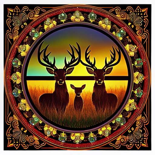 Deer Family Mandala Midjourney Prompt - Create Your Own Mandala Art - Socialdraft