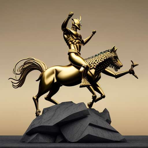 Steel Animal Gold Warrior Statues - Royal Collection - Socialdraft