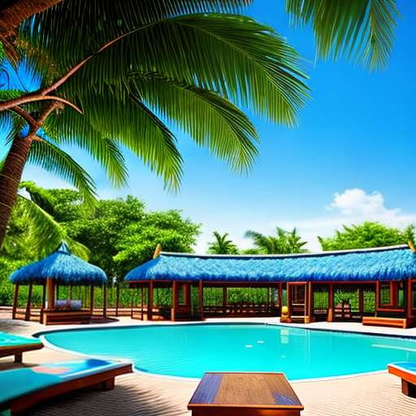 "Decked-Out Tiki Bar" Midjourney Prompt for Outdoor Pool - Socialdraft