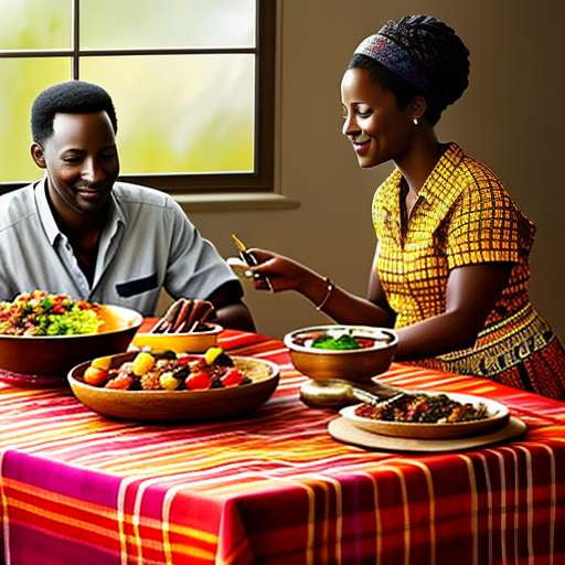 African Family Feast Midjourney Prompt - Socialdraft