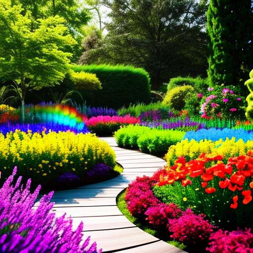 Rainbow Garden Midjourney Image Prompt: Create your Own Colorful Oasis! - Socialdraft