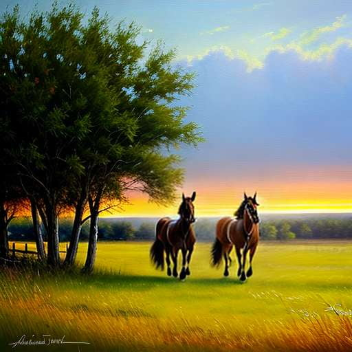 Horse Ranch Portrait Midjourney Prompt - Socialdraft