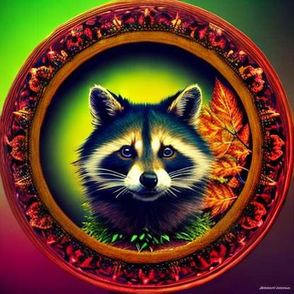 Mandala Raccoon: Forest Midjourney Prompt - Socialdraft