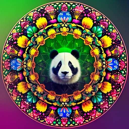 Enchanted Forest Mandala Midjourney Prompt with Playful Panda - Socialdraft