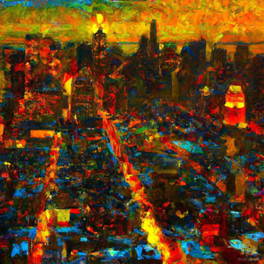 Complex City Painting - Socialdraft