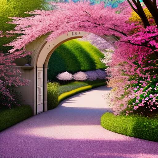 Cherry Blossom Archway Midjourney Prompt - Customizable Floral Art Creation - Socialdraft