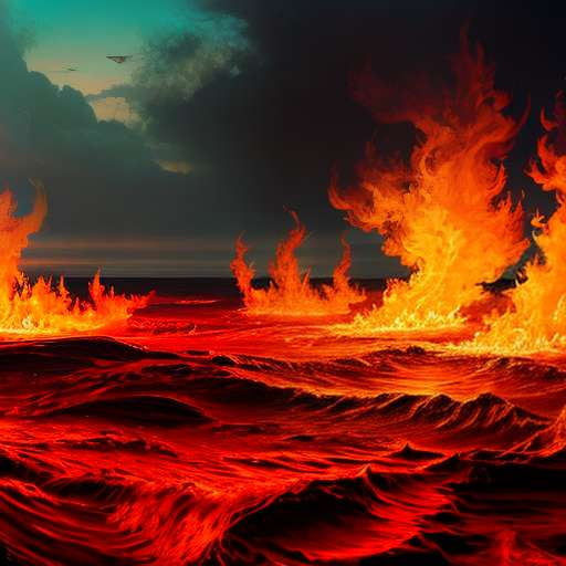 "Ocean of Flames" Custom Midjourney Prompt - Create Your Own Fiery Masterpiece - Socialdraft